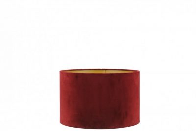 Donker rode velvet lampenkap gouden binnenkant cilinder