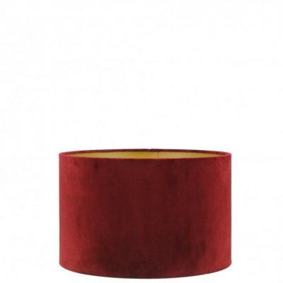 Donker rode velvet lampenkap gouden binnenkant cilinder