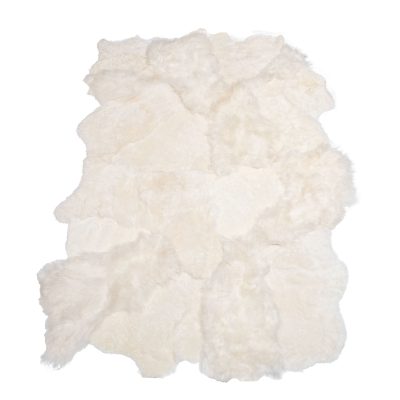 Designer schapenvacht vloerkleed 200 x 300 cm patchwork natuur wit